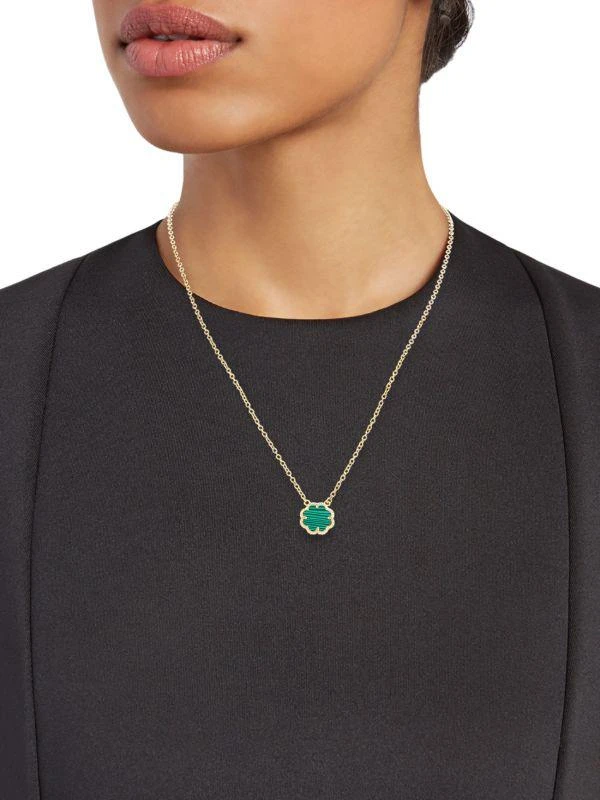 商品Sterling Forever|14K Goldplated & Malachite Pendant Necklace,价格¥279,第2张图片详细描述