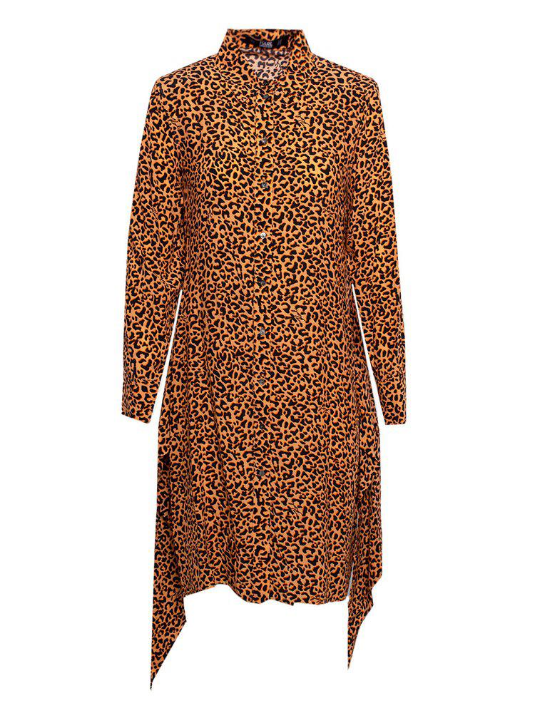 Karl Lagerfeld Leopard Print Shirt Dress商品第1张图片规格展示