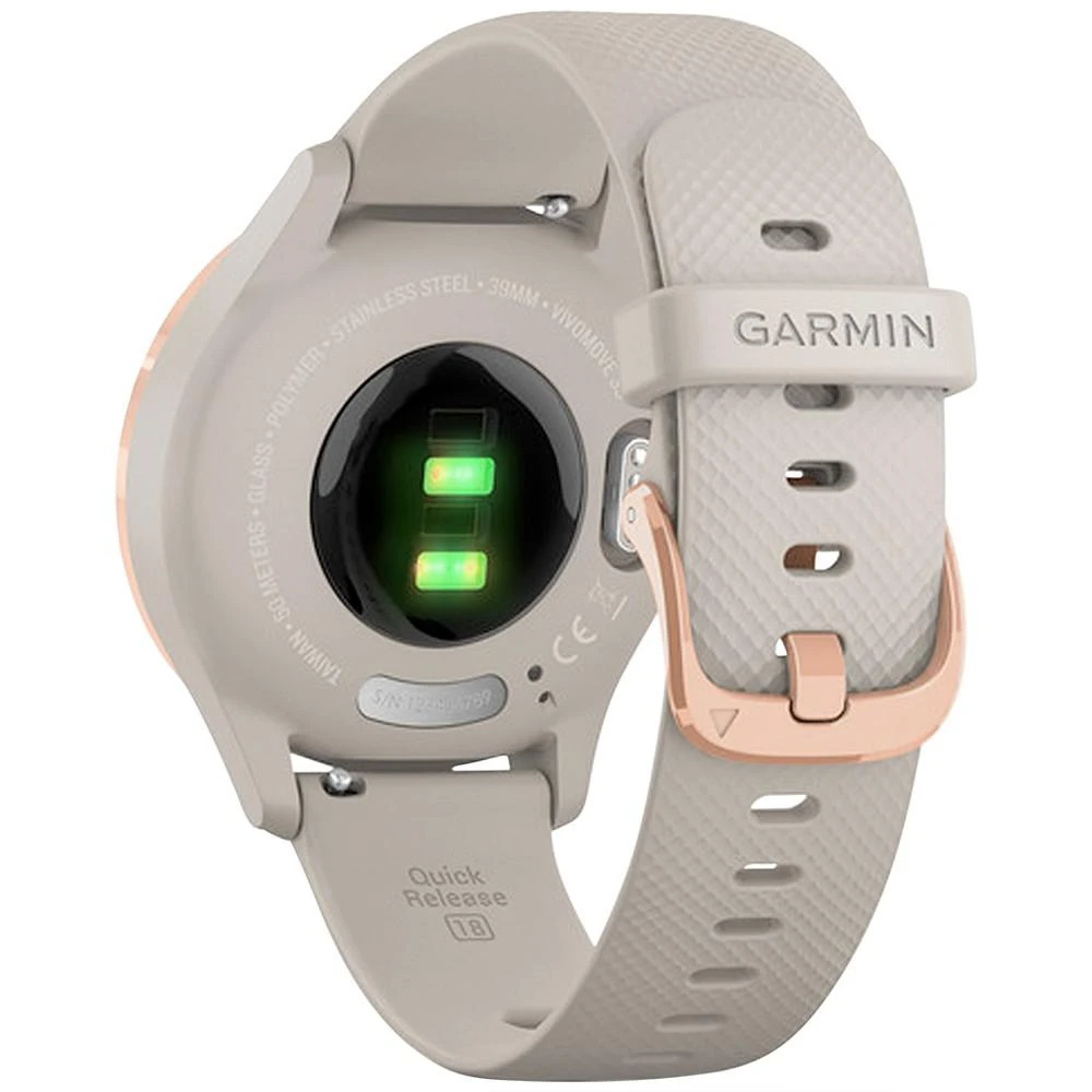 商品Garmin|Unisex Vivomove 3S Light Sand Silicone Strap Smart Watch 8.9mm,价格¥1868,第4张图片详细描述