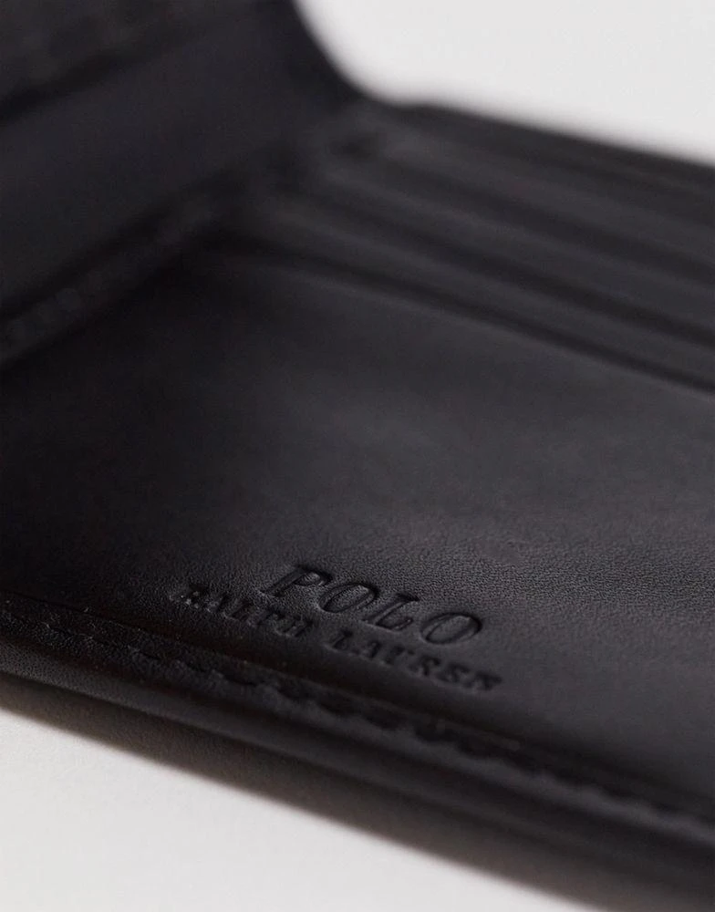 商品Ralph Lauren|Polo Ralph Lauren classic leather billfold wallet in black Exclusive at ASOS,价格¥655,第4张图片详细描述