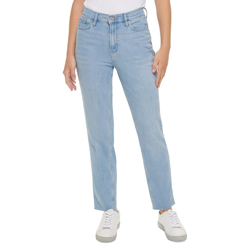Women's Super High-Rise Slim-Fit Raw-Hem Jeans商品第1张图片规格展示