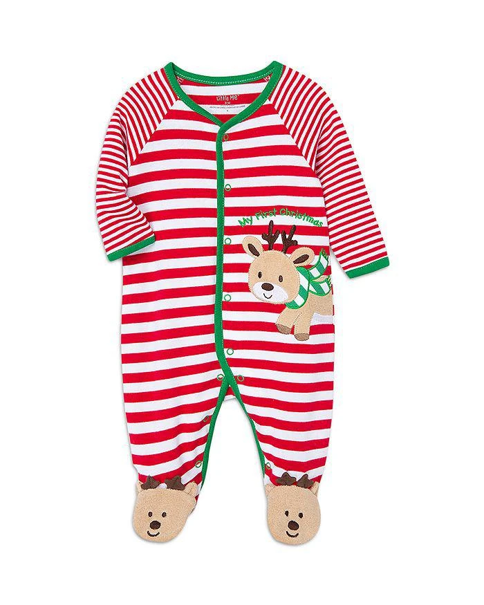 商品Little Me|Boys' Reindeer Striped Footie - Baby,价格¥105,第3张图片详细描述