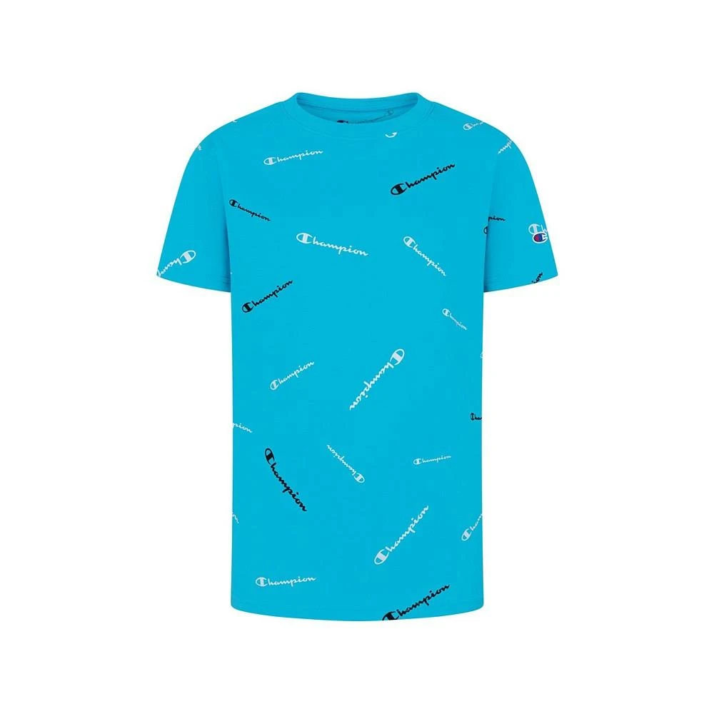 商品CHAMPION|Big Boys All Over Print Solid Multi Script Short Sleeve Tee,价格¥41,第1张图片