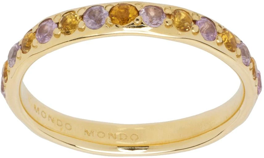 商品Mondo Mondo|Gold Amador 3mm Pave Ring,价格¥3877,第1张图片