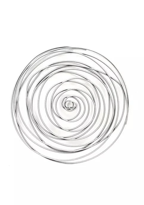 商品Duna Range|Range Contemporary Metal Wall Decor With Irregular Spiral Shape Silver,价格¥777,第1张图片