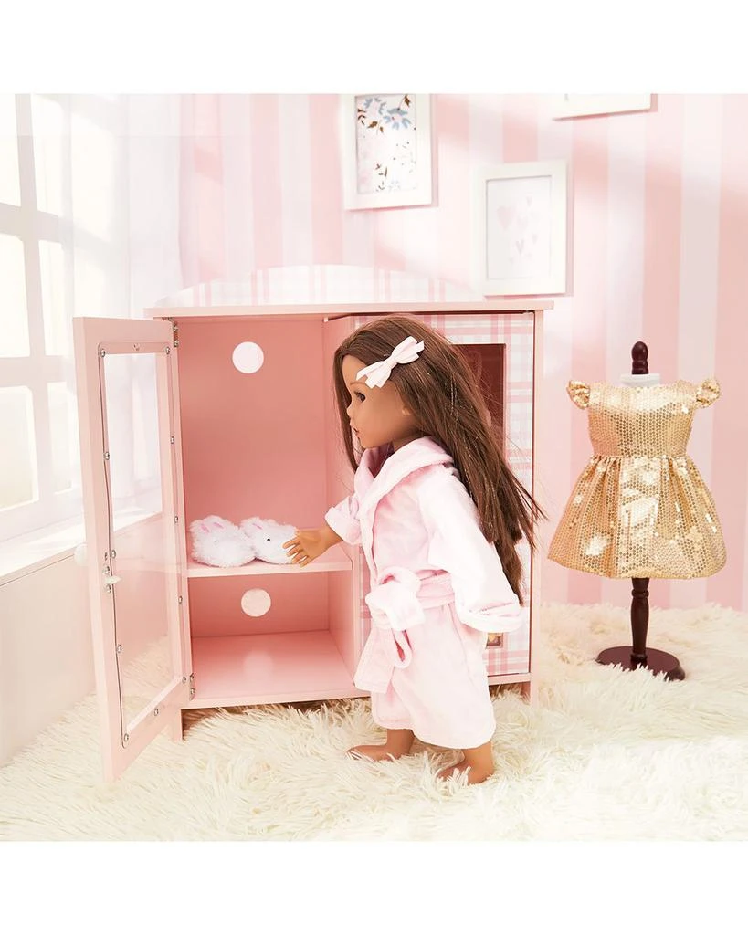 Sophia's by Kids Aurora Princess 18" Doll Pink Plaid Closet with Bathrobe & Slipper Pink - Ages 3-7 商品