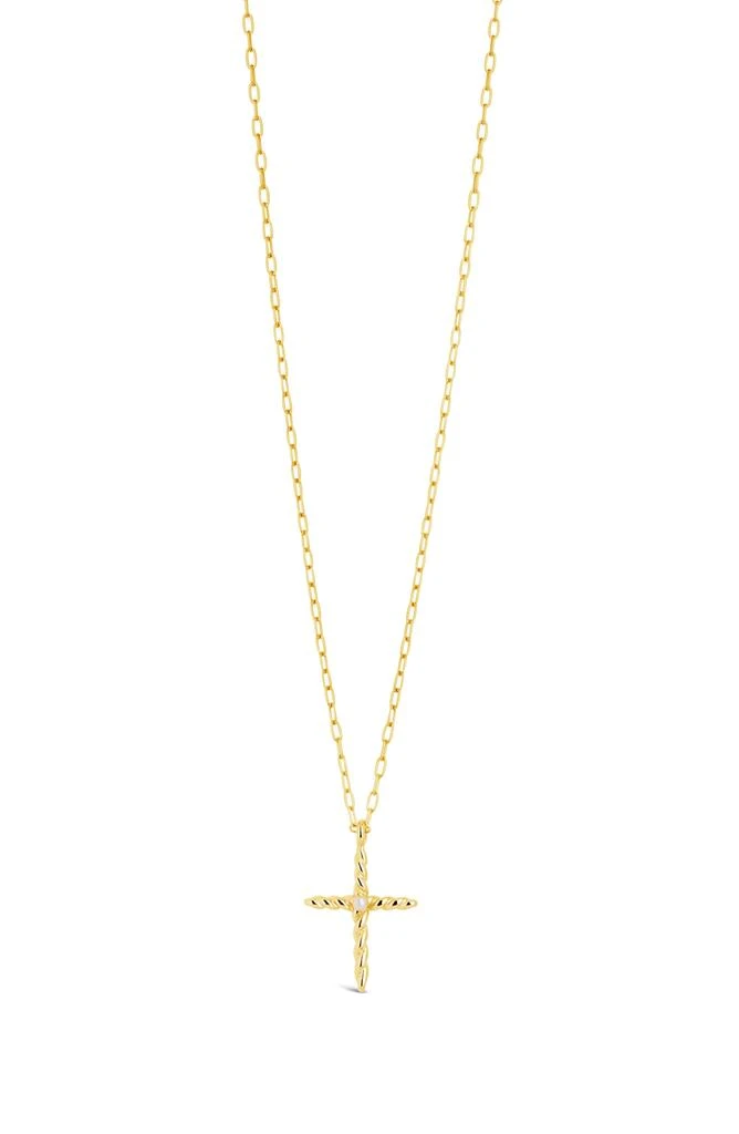 商品Sterling Forever|Anas Cultured Pearl Cross Pendant Necklace,价格¥165,第1张图片