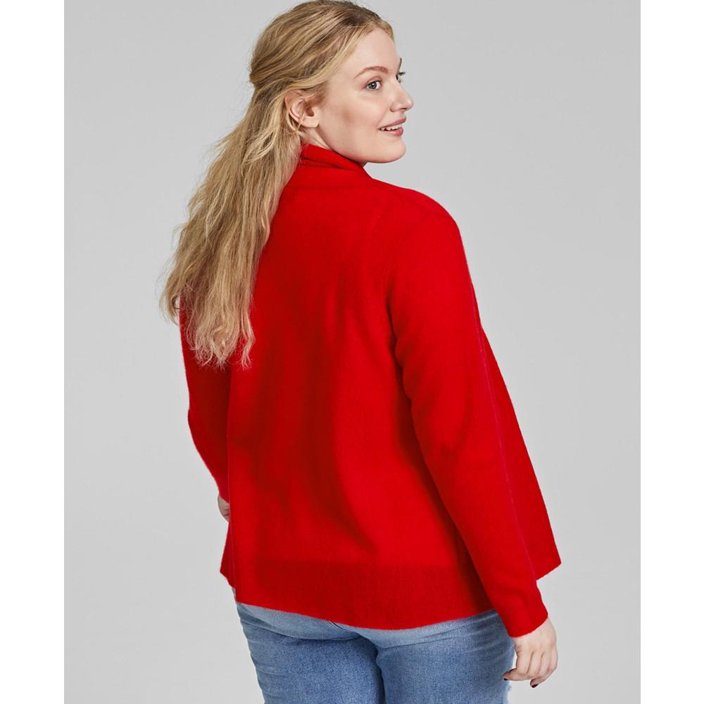 Plus Size 100% Cashmere Cardigan, Created for Macy's商品第2张图片规格展示