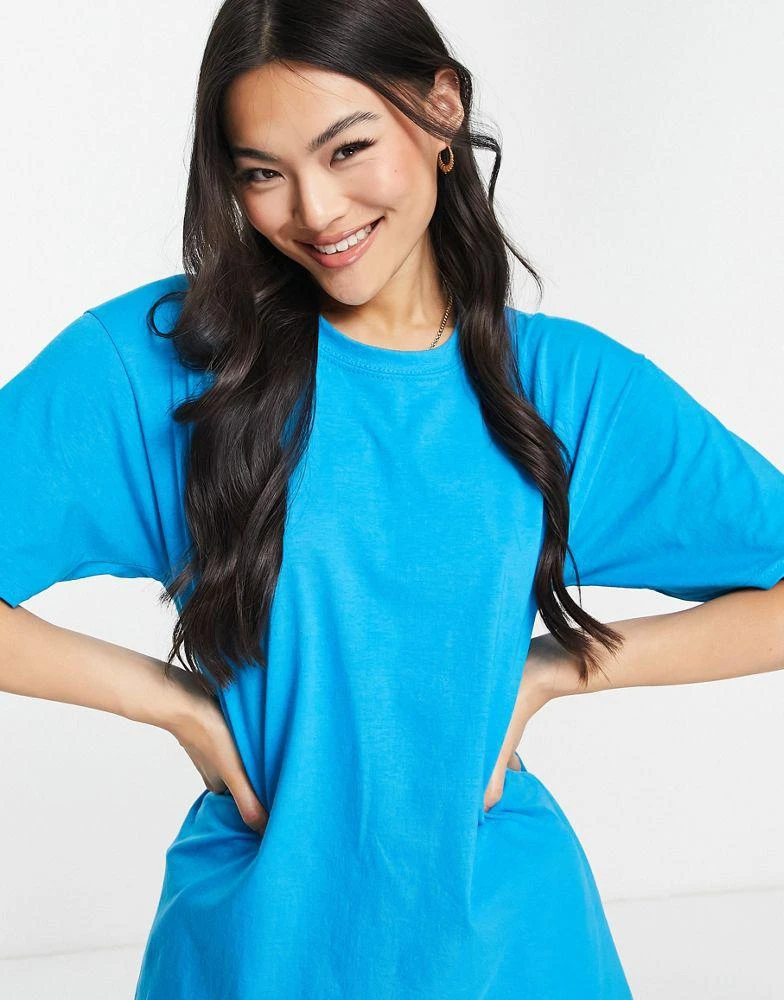 商品New Love Club|New Love Club oversized t-shirt with smile print in blue,价格¥93,第2张图片详细描述