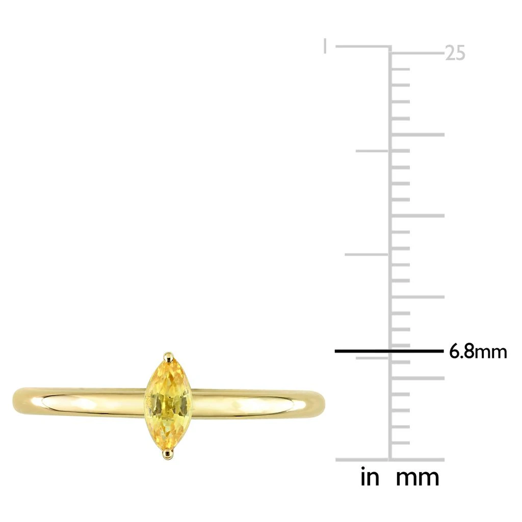 商品Mimi & Max|1/3 CT TGW Marquise Yellow Sapphire Stackable Ring in 10k Yellow Gold,价格¥1890,第2张图片详细描述