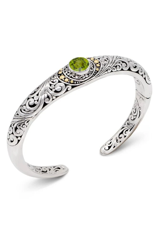 商品DEVATA|18K Gold & Sterling Silver Peridot Filigree Cuff Bracelet,价格¥1153,第4张图片详细描述