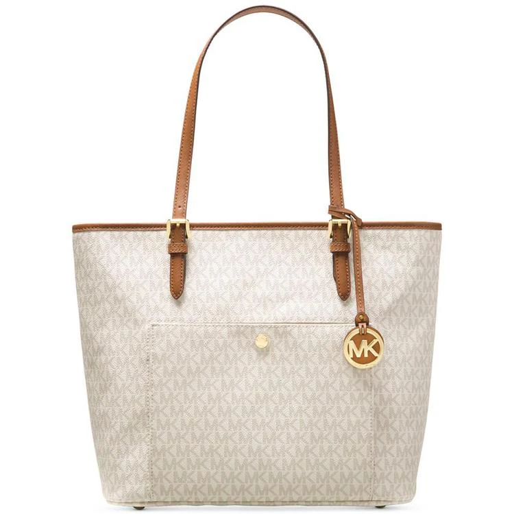 商品Michael Kors|Signature Jet Set Item Large Top Zip Snap Pocket Tote,价格¥1466,第1张图片