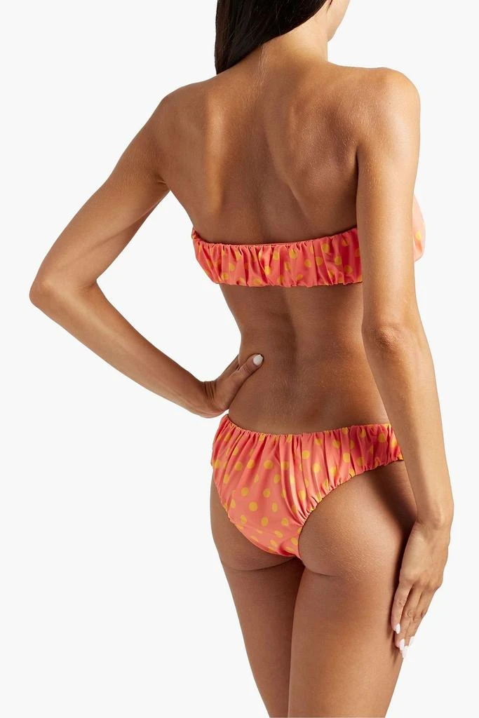 商品CAROLINE CONSTAS|Dorit gathered polka-dot low-rise bikini briefs,价格¥375,第3张图片详细描述