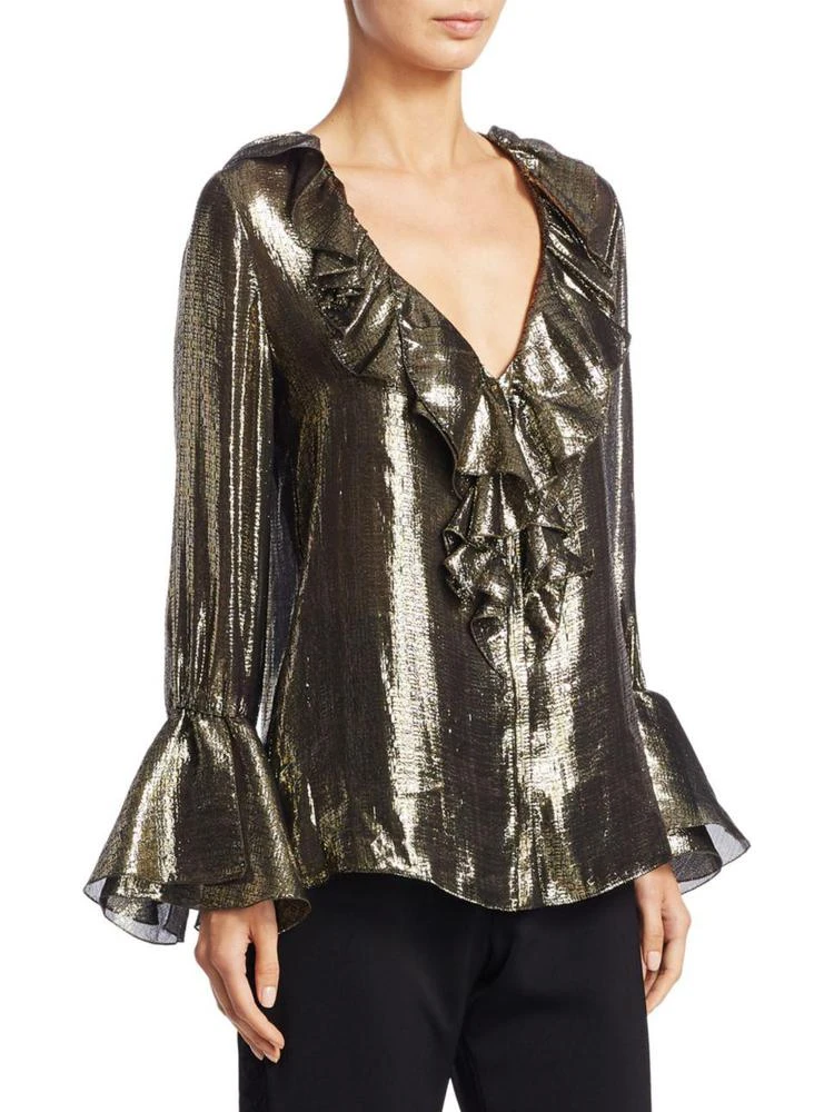 商品Alice + Olivia|Elliot Metallic Blouse,价格¥594,第3张图片详细描述