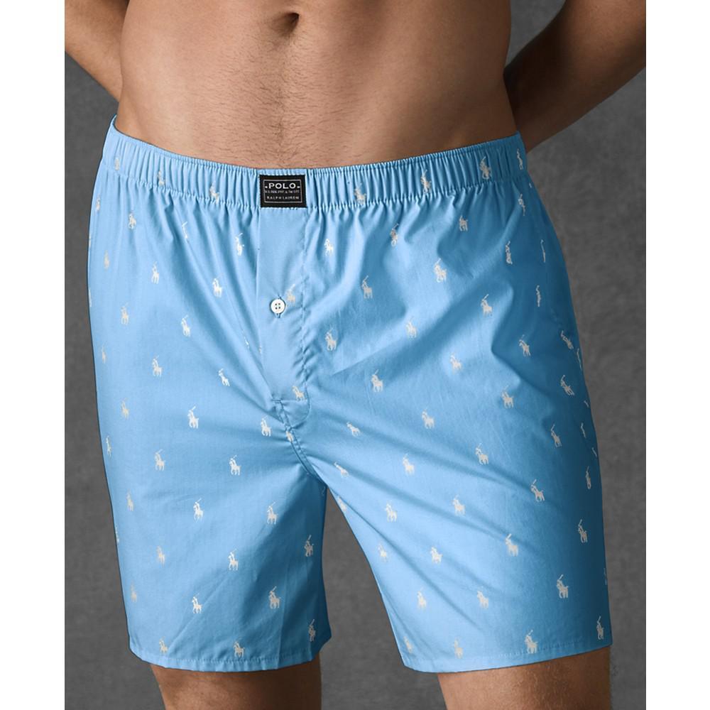 商品Ralph Lauren|Men's Underwear, Allover Pony Woven Boxers,价格¥206,第1张图片