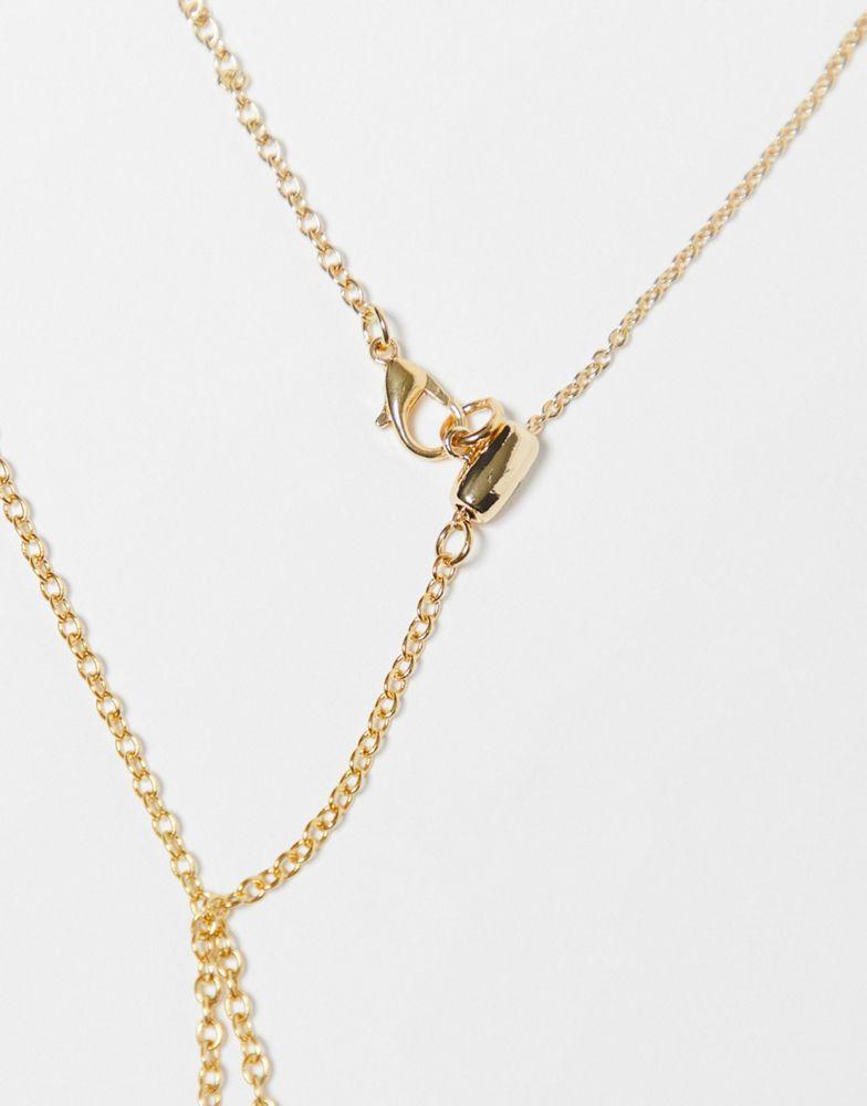商品Reclaimed Vintage|Reclaimed Vintage inspired unisex heavenly belly chain with pearls in gold,价格¥106,第5张图片详细描述