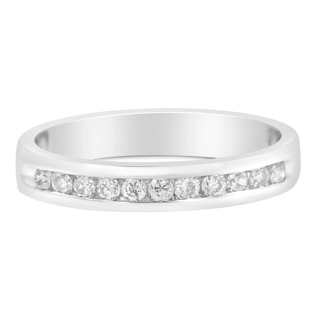 商品Haus of Brilliance|18K White Gold 1/4 Cttw Channel Set Brilliant Round-Cut Diamond Classic 11 Stone Wedding Band Ring,价格¥7661,第3张图片详细描述