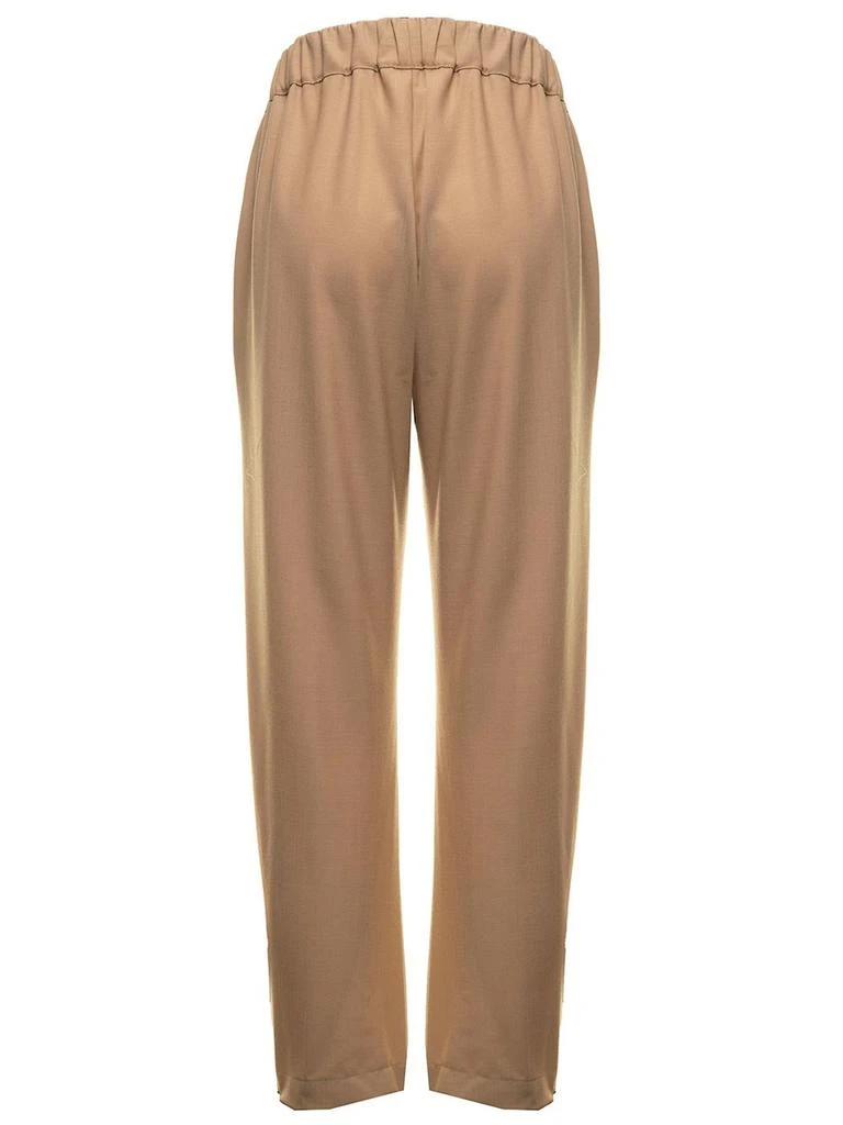 商品SEMICOUTURE|Camel Brown Virgin Wool Trousers,价格¥1000,第2张图片详细描述