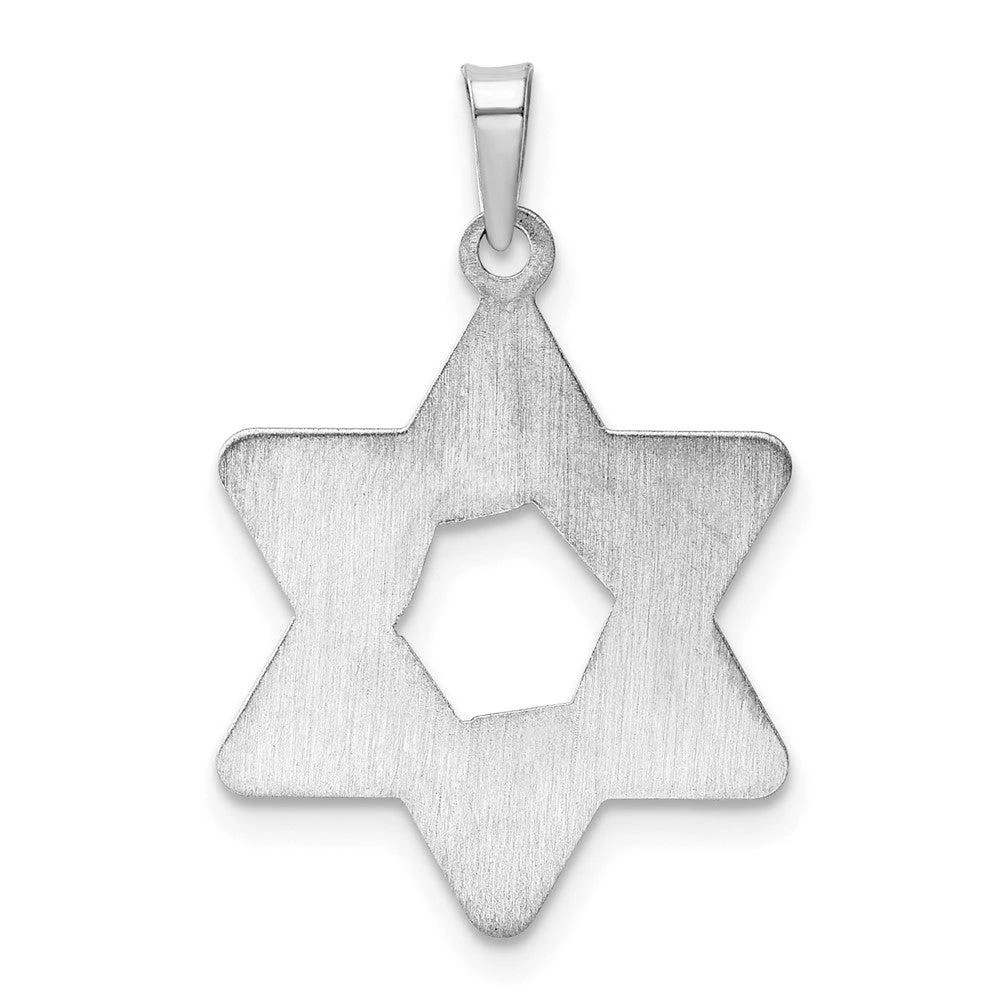 商品Diamond2Deal|14k White Gold Polished Textured Solid Star of David Pendant,价格¥2879,第4张图片详细描述