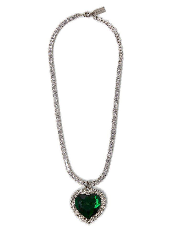 Vetemen Crystal-Embellished Heart Necklace商品第1张图片规格展示