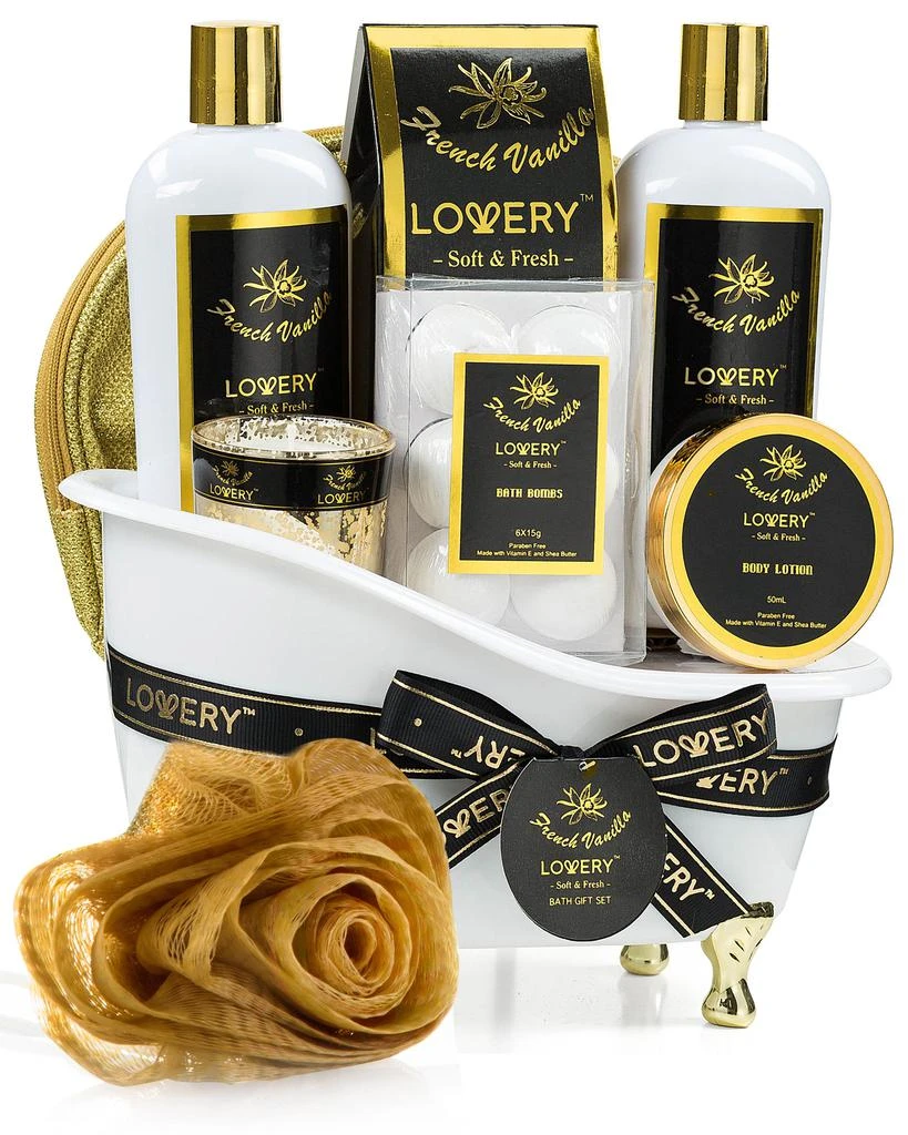 商品Lovery|French Vanilla Bath & Body Spa Gift 14-Piece Set,价格¥373,第1张图片