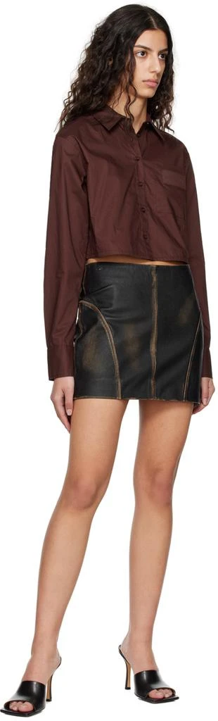 商品REMAIN|Black Washed Leather Miniskirt,价格¥974,第4张图片详细描述