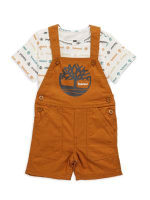 Baby Boy's 2-Piece Logo T-Shirt & Shortall Set商品第1张图片规格展示