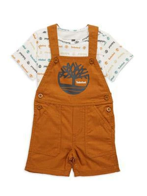 商品Timberland|Baby Boy's 2-Piece Logo T-Shirt & Shortall Set,价格¥198,第1张图片
