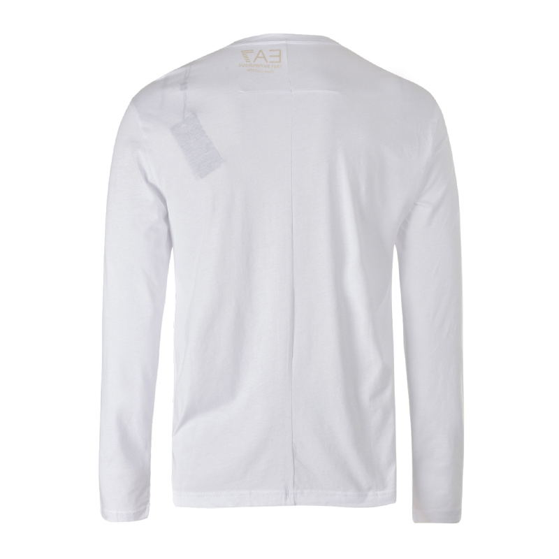 Emporio Armani 安普里奥 阿玛尼 男士白色棉质经典LOGO款圆领长袖T恤 6GPT06-JM9Z-1100商品第4张图片规格展示
