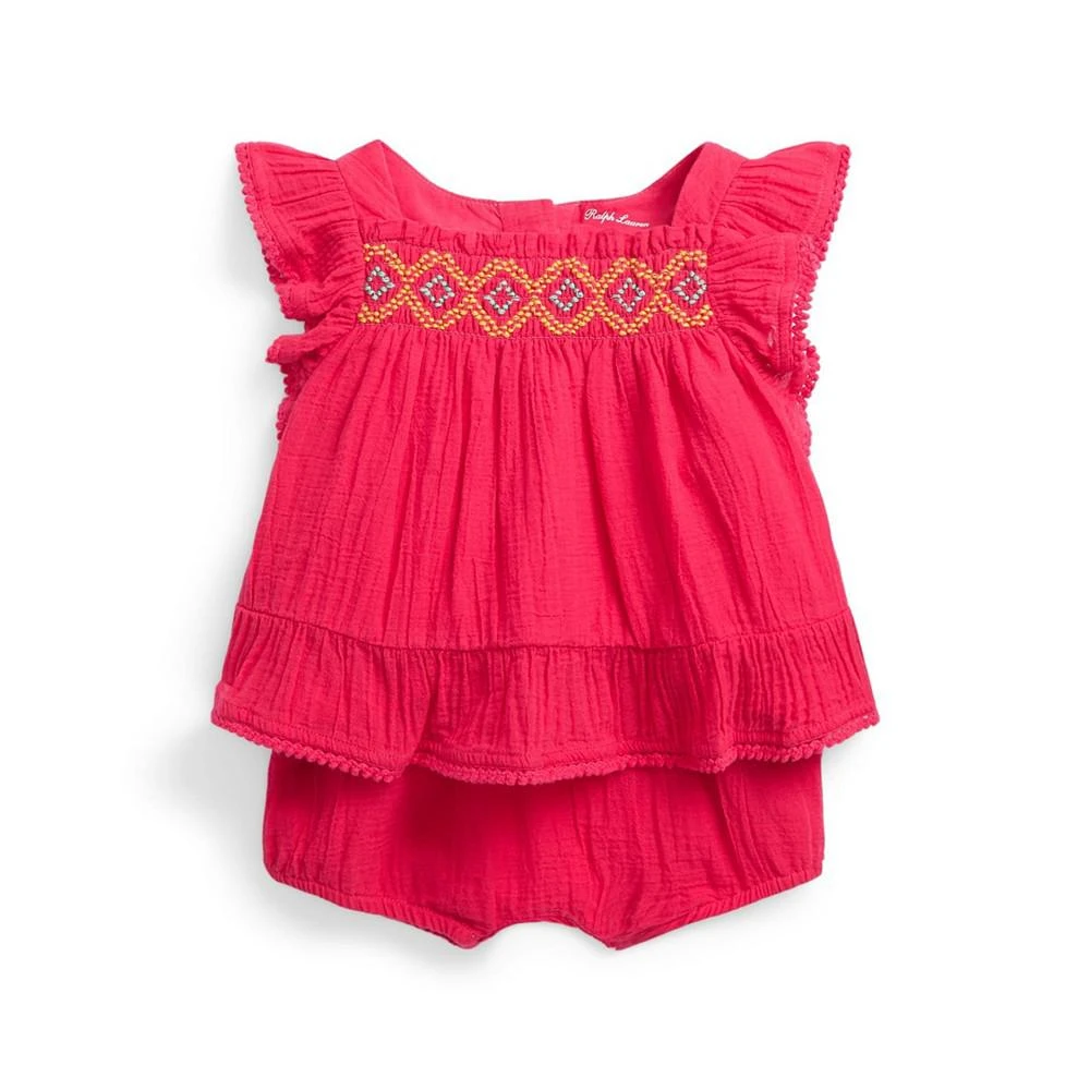 商品Ralph Lauren|Baby Girls Ruffled Cotton Gauze Top,价格¥299,第1张图片