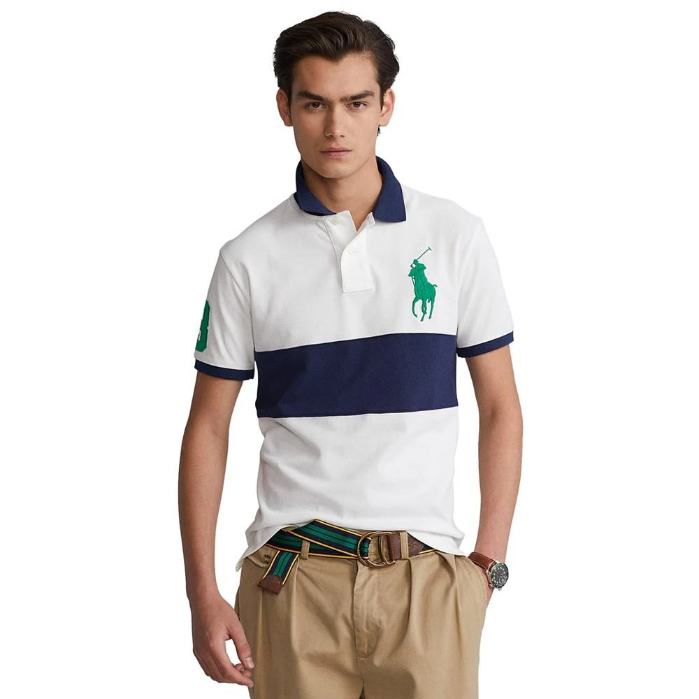 商品Ralph Lauren|Men's Custom Slim Fit Big Pony Mesh Polo Shirt,价格¥185,第1张图片