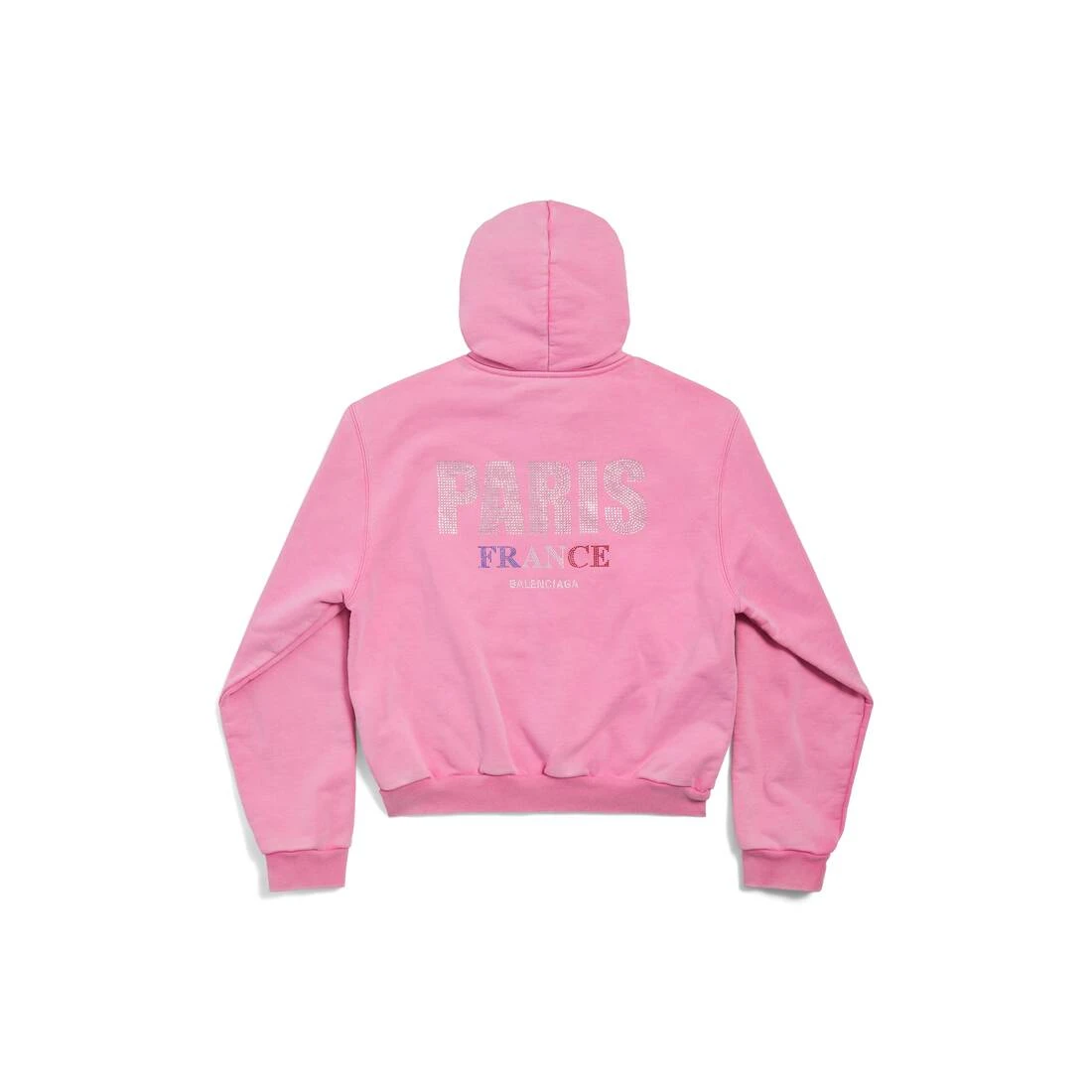 【预售】 巴黎世家 25春夏 女士 卫衣 PARIS STRASS小号版型拉链连帽卫衣 811611TRVL49568  商品