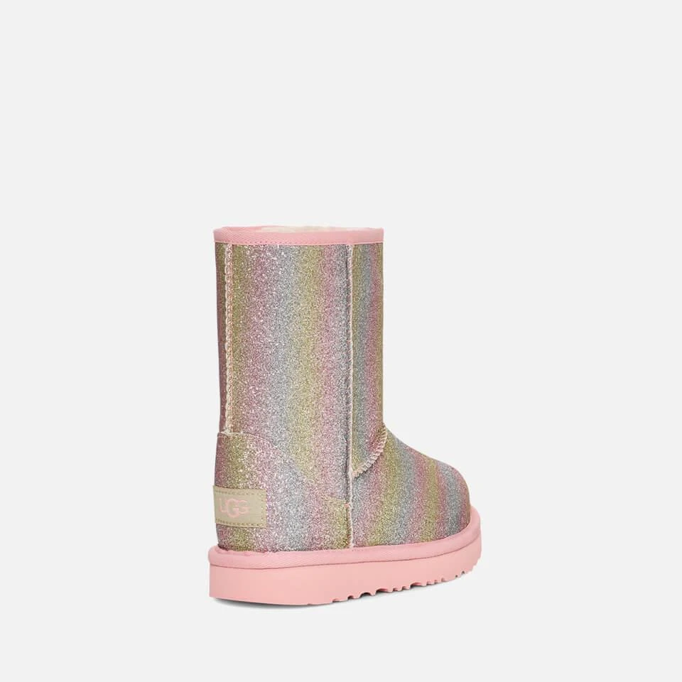 商品UGG|UGG KIDS’ CLASSIC II GLITTERED FAUX SUEDE AND FAUX SHEARLING BOOTS,价格¥633,第4张图片详细描述