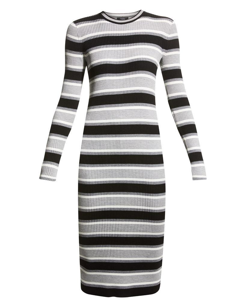 商品Theory|Empire Wool Stripe Midi Dress,价格¥3306,第4张图片详细描述