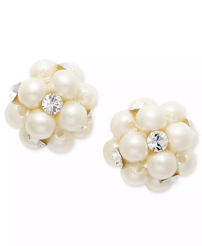 商品Charter Club|Imitation Pearl and Crystal Cluster Earrings, Created for Macy's,价格¥60,第1张图片