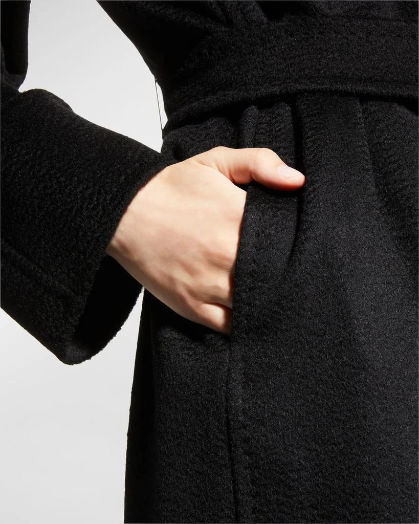 Manuela Belted Camel Hair Coat, Black 商品