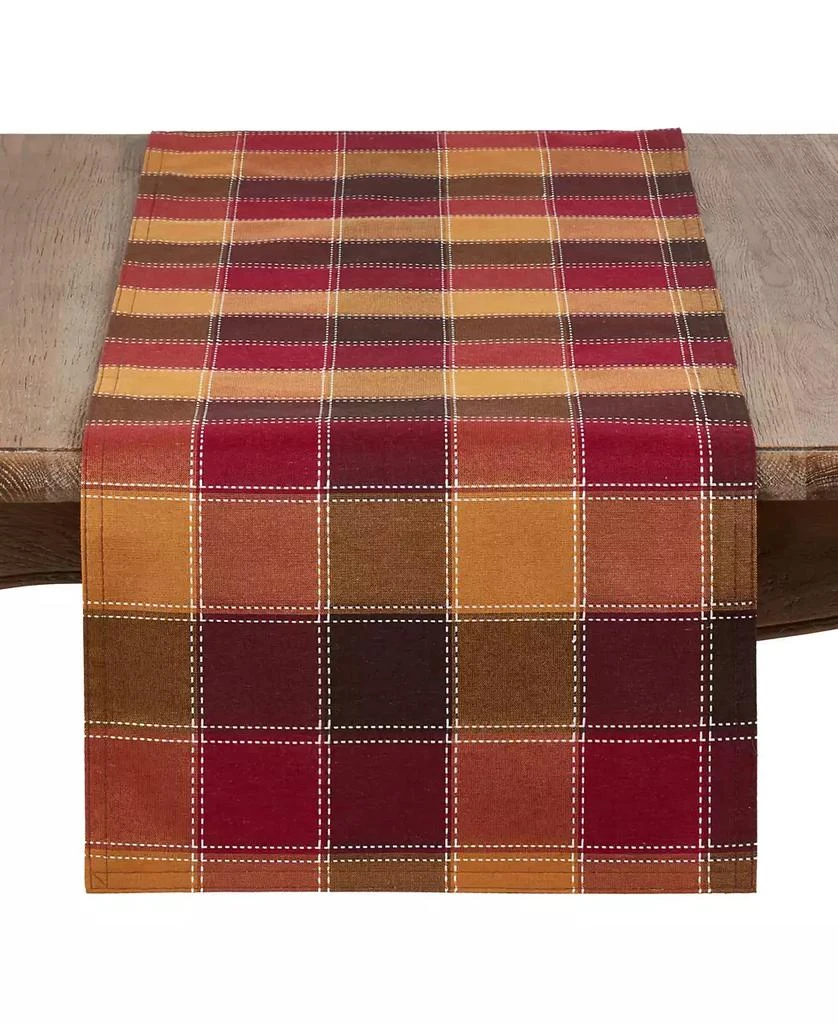 商品Saro Lifestyle|Stitched Plaid Cotton Blend Table Runner,价格¥93,第1张图片