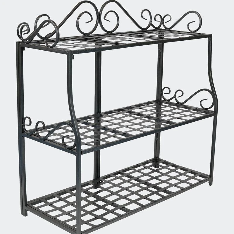 商品Sunnydaze Decor|3-Tier Plant Stand Iron Metal Shelves with Decorative Scroll Edging,价格¥987,第1张图片