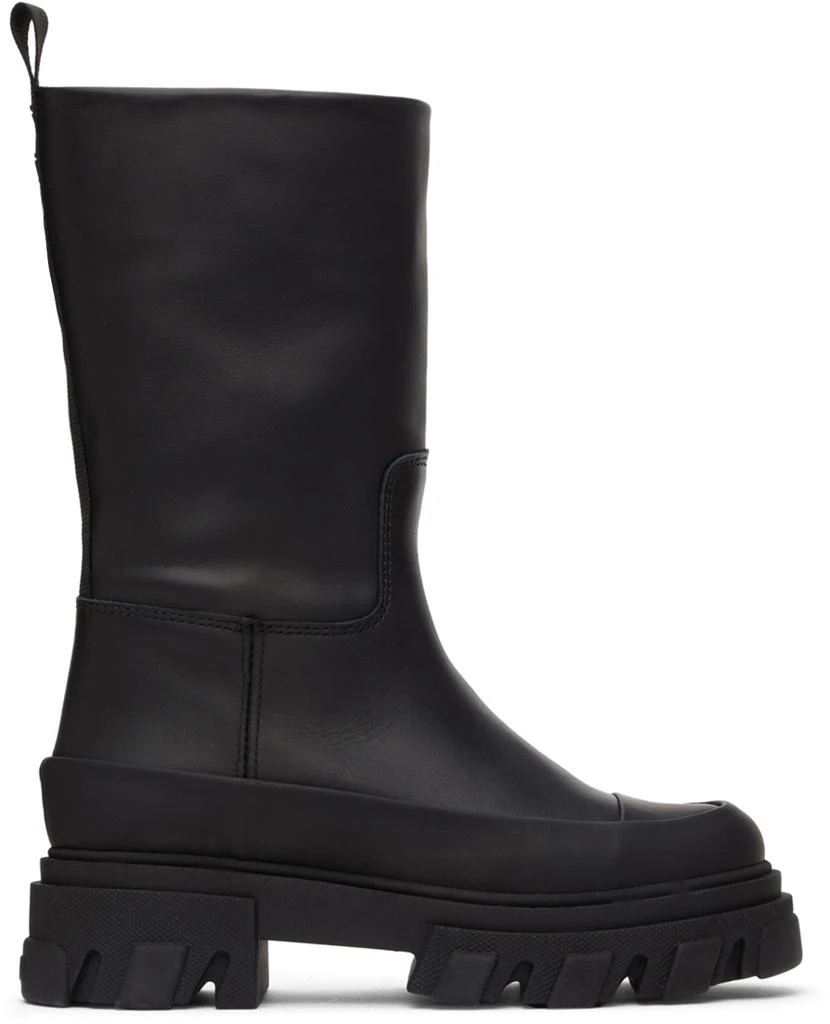 商品Ganni|Black Leather Tubular Boots,价格¥2064,第1张图片