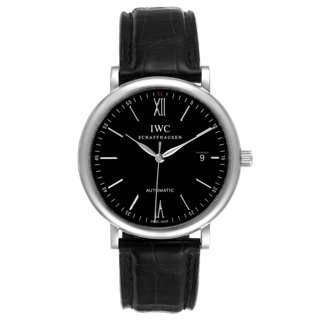 商品[二手商品] IWC Schaffhausen|Portofino Black Dial Automatic Steel Mens Watch Iw356502,价格¥25114,第1张图片