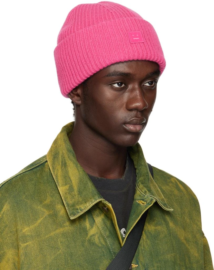 商品Acne Studios|Pink Small Logo Beanie,价格¥536,第2张图片详细描述