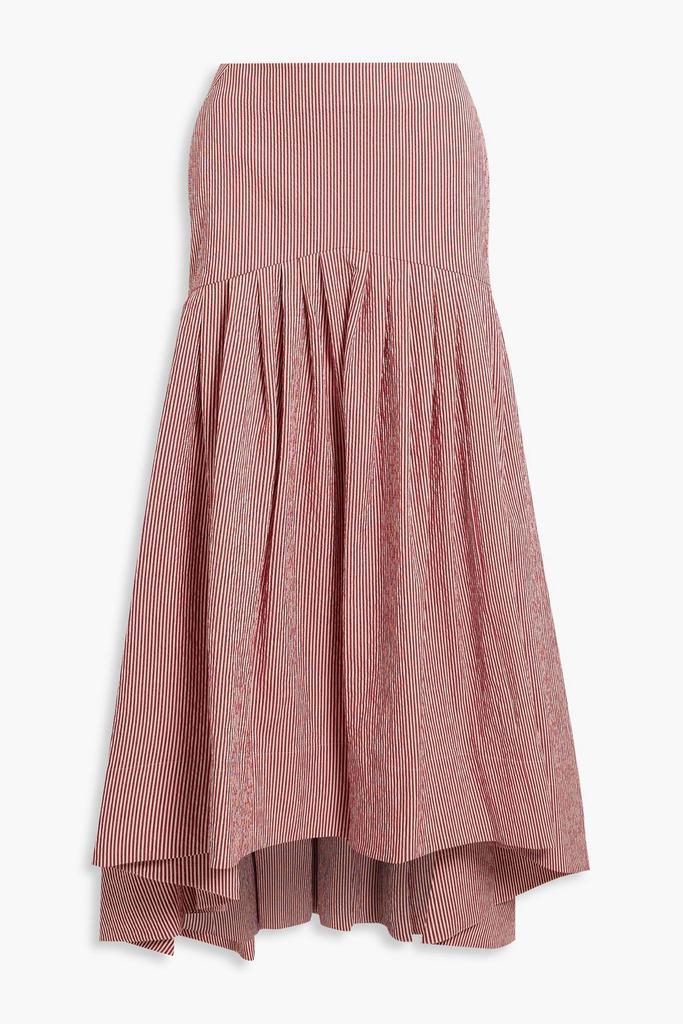 商品Rosie Assoulin|Striped cotton-blend seersucker midi skirt,价格¥4450,第1张图片