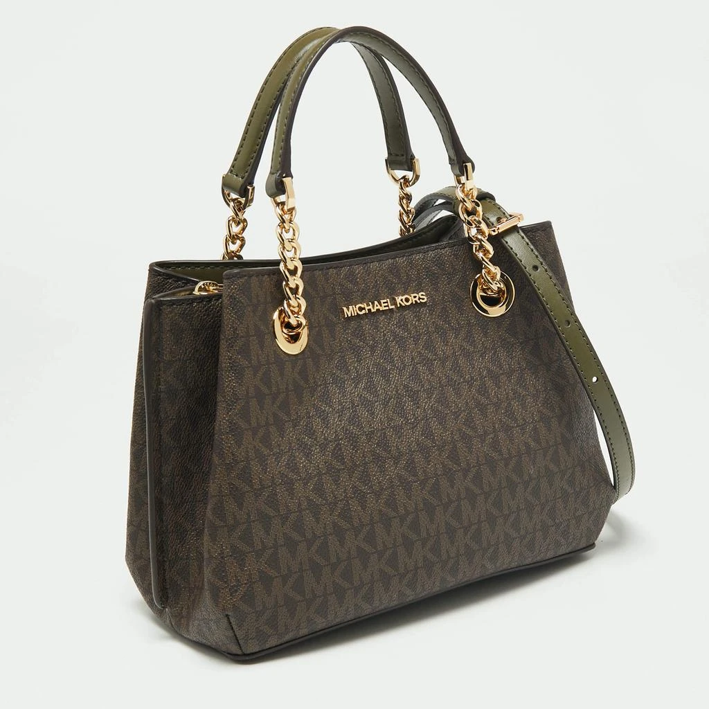 商品[二手商品] Michael Kors|Michael Kors Brown Signature Coated Canvas Small Teagen Satchel,价格¥1450,第3张图片详细描述