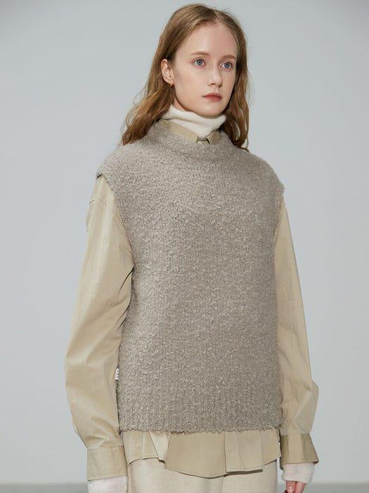 Shirring Wool Cream Vest商品第1张图片规格展示