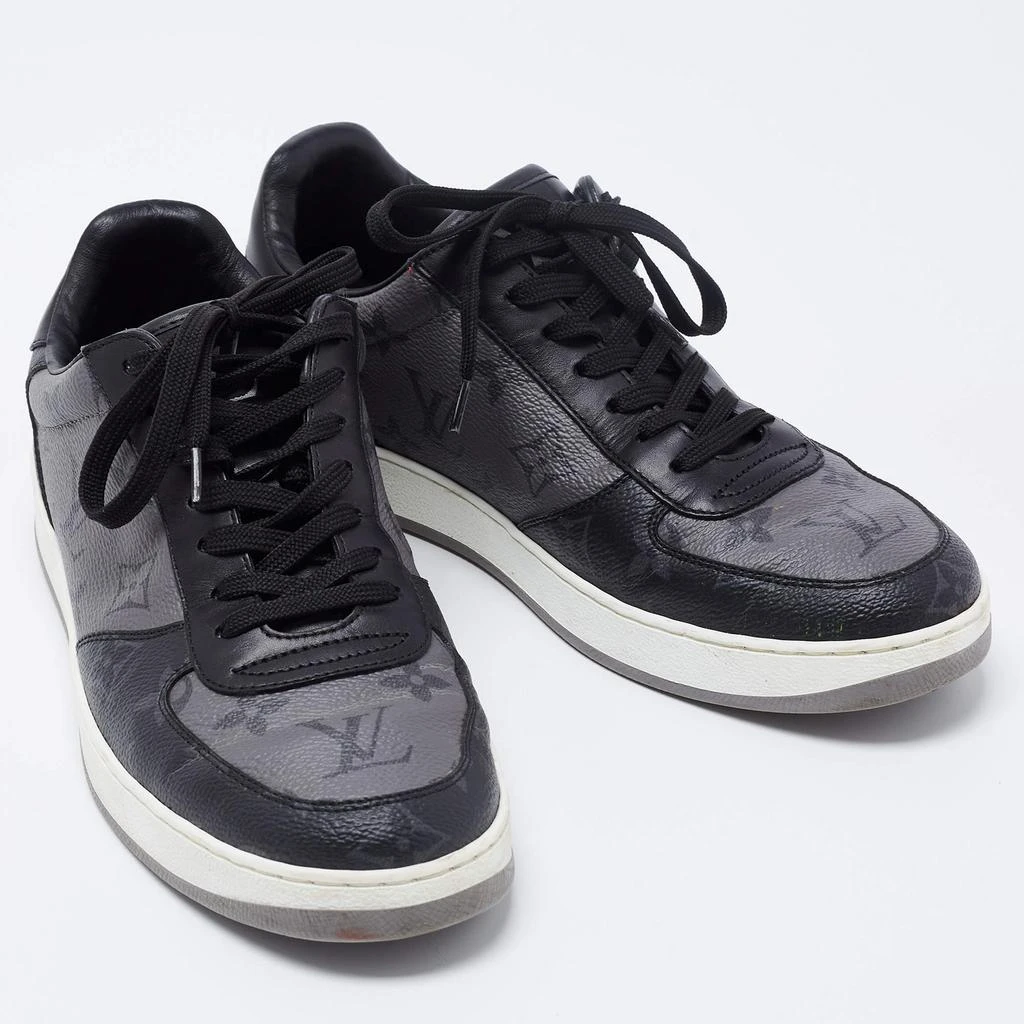 商品[二手商品] Louis Vuitton|Louis Vuitton Grey/Black Monogram Canvas And Leather Rivoli Lace Up Sneakers  Size 36.5,价格¥4080,第4张图片详细描述