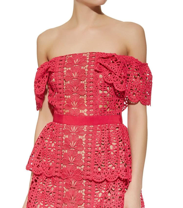 商品Self Portrait|Off-The-Shoulder Guipure Dress,价格¥3130,第4张图片详细描述