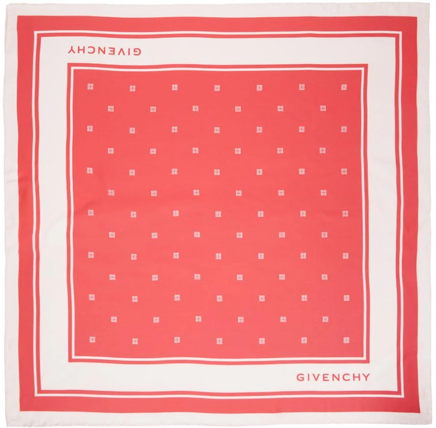 商品Givenchy|Pink Plumetis Print Square Scarf,价格¥3355,第1张图片