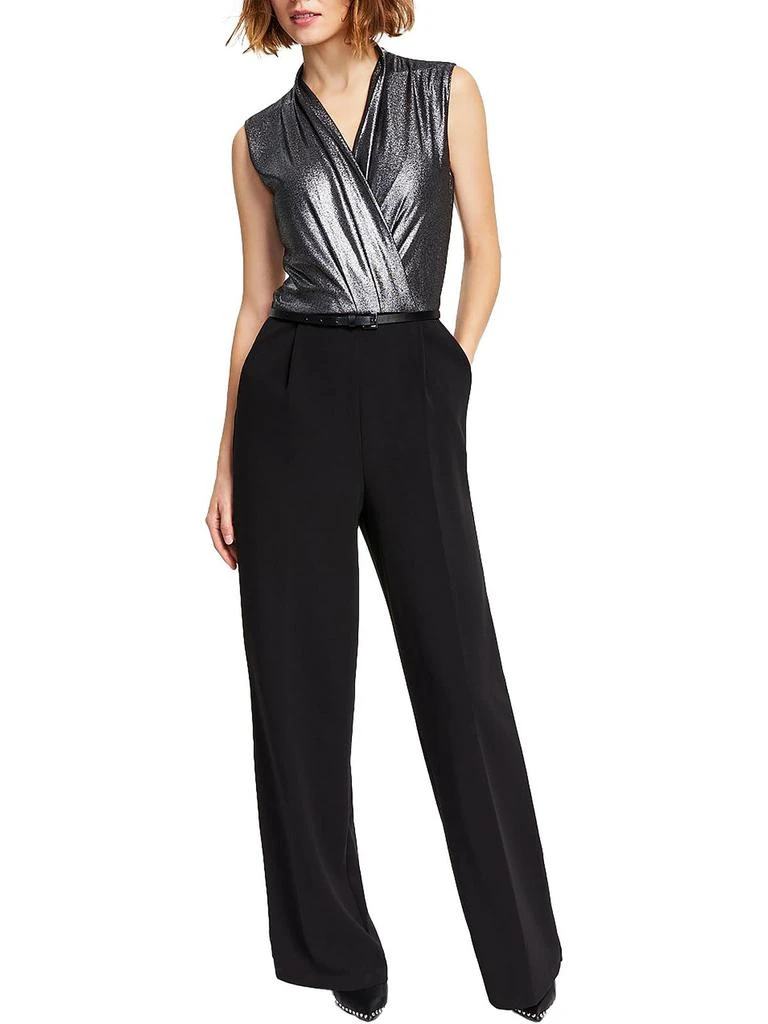 商品Tommy Hilfiger|Petites Womens Glitter Wide Leg Jumpsuit,价格¥437,第1张图片