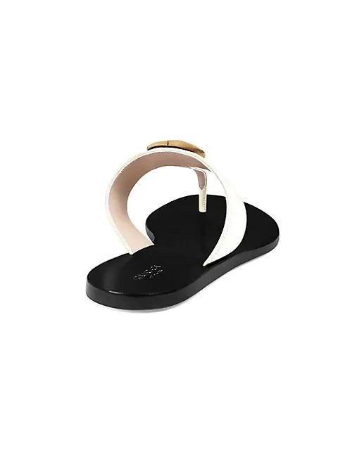 商品Gucci|Marmont Leather Thong Sandals With Double G,价格¥3915,第3张图片详细描述