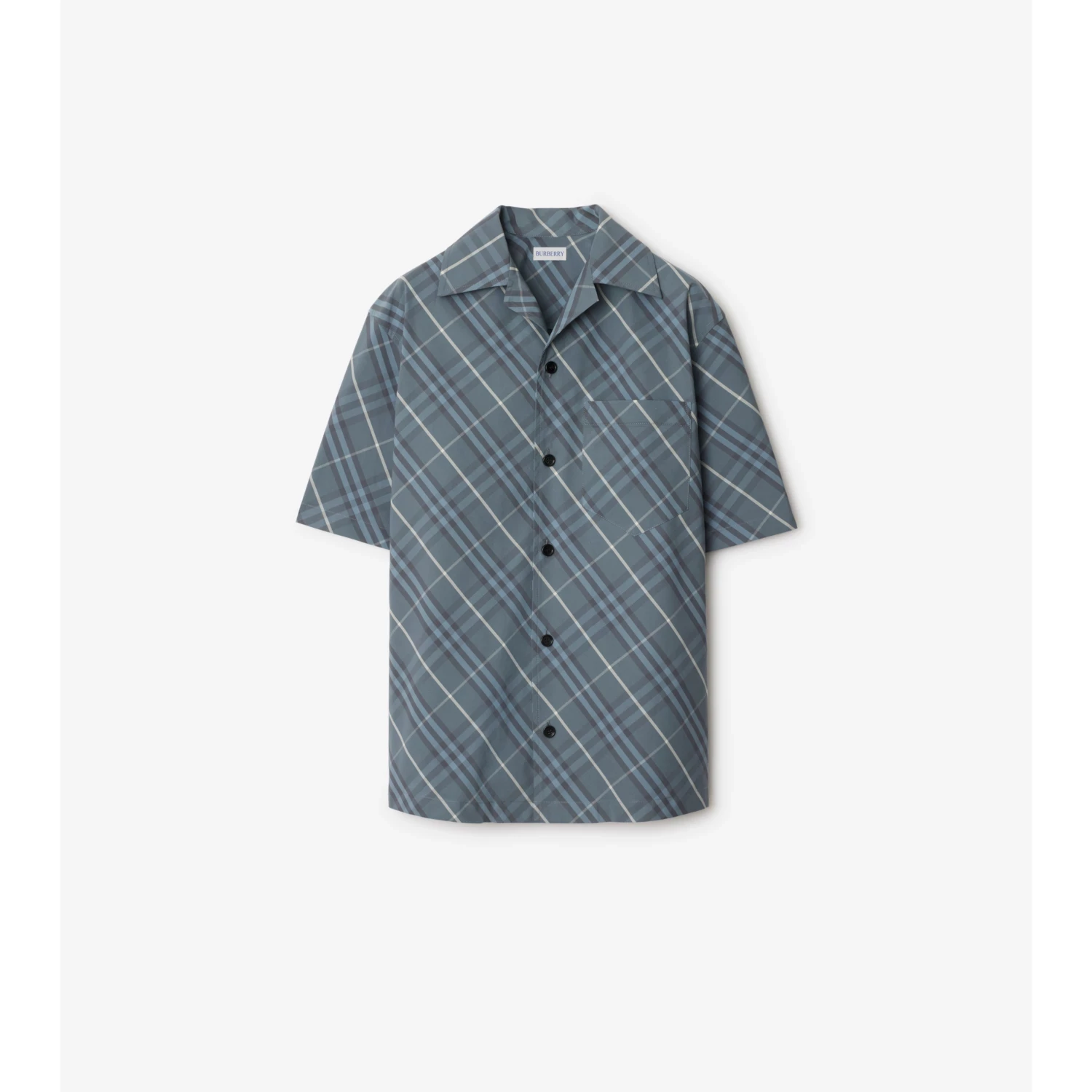 商品Burberry|【预售】 巴宝莉 25春夏 男士 短袖衬衫 休闲版型格纹棉质衬衫 81092081 ,价格¥4675,第1张图片